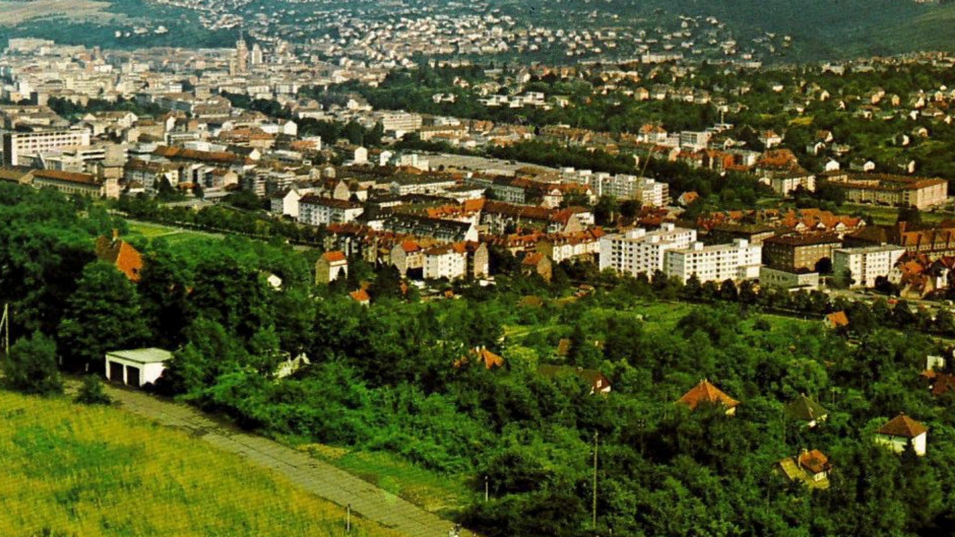 Maihälden in den 1970er Jahren als Gartenstadt mit Ein- und Zweifamilienhäusern